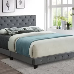 upholstered bed with storage