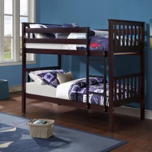 espresso wooden bunk bed