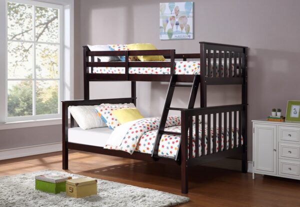 espresso wooded bunk bed