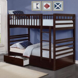 espresso wooden bunk bed