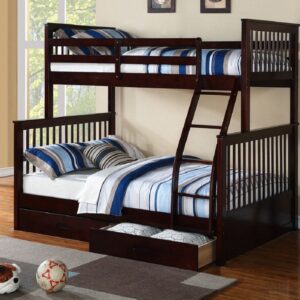 espresso wooden bunk bed