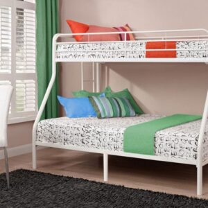 grey metal bunk bed